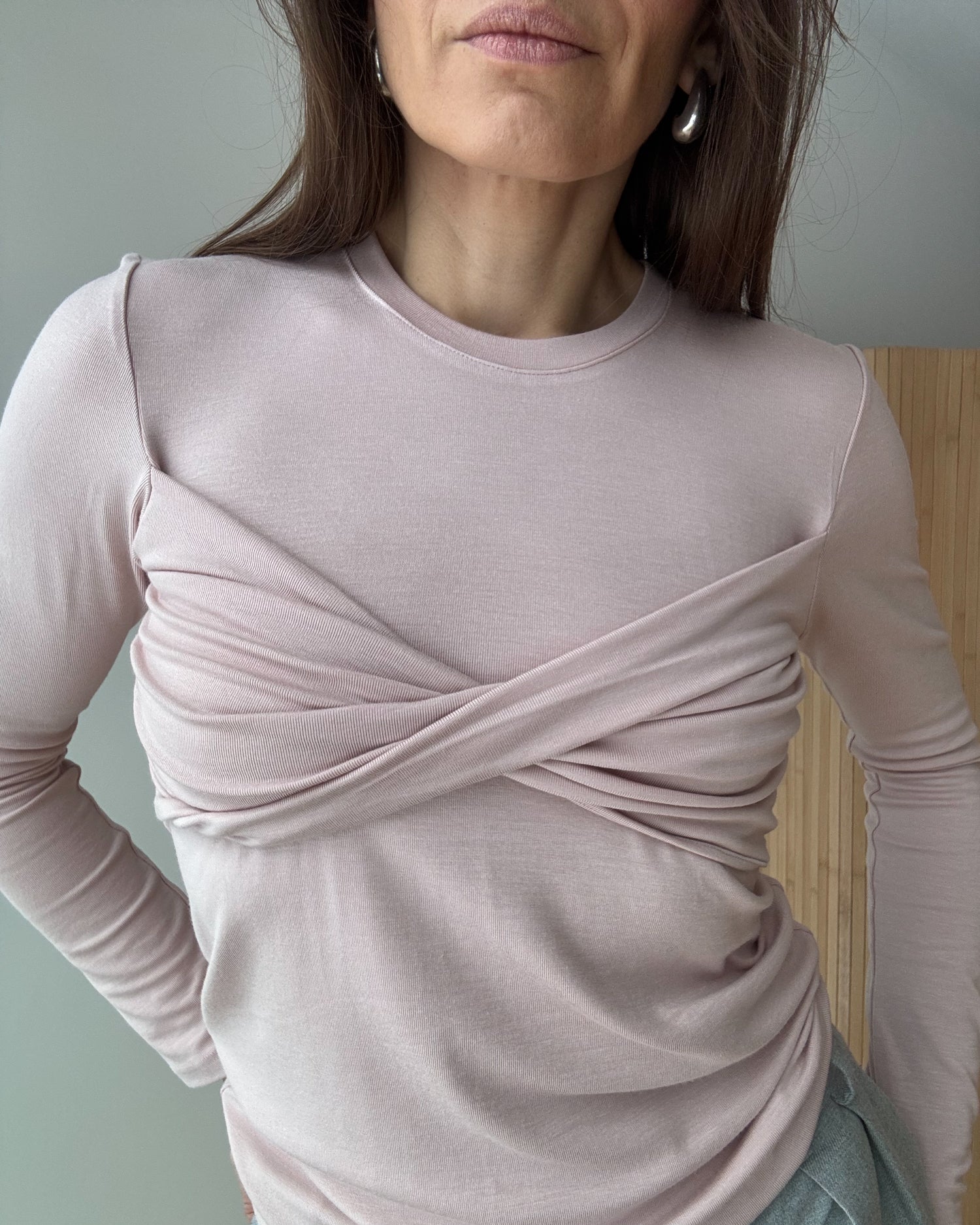Jedwabisty longsleeve Catch me soft pink