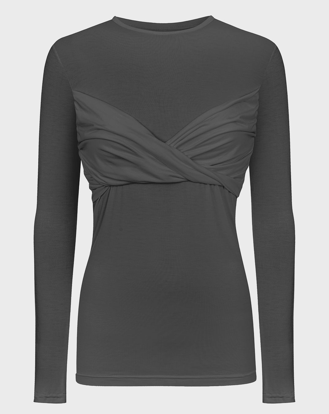 Jedwabisty longsleeve Catch me soft light antracite