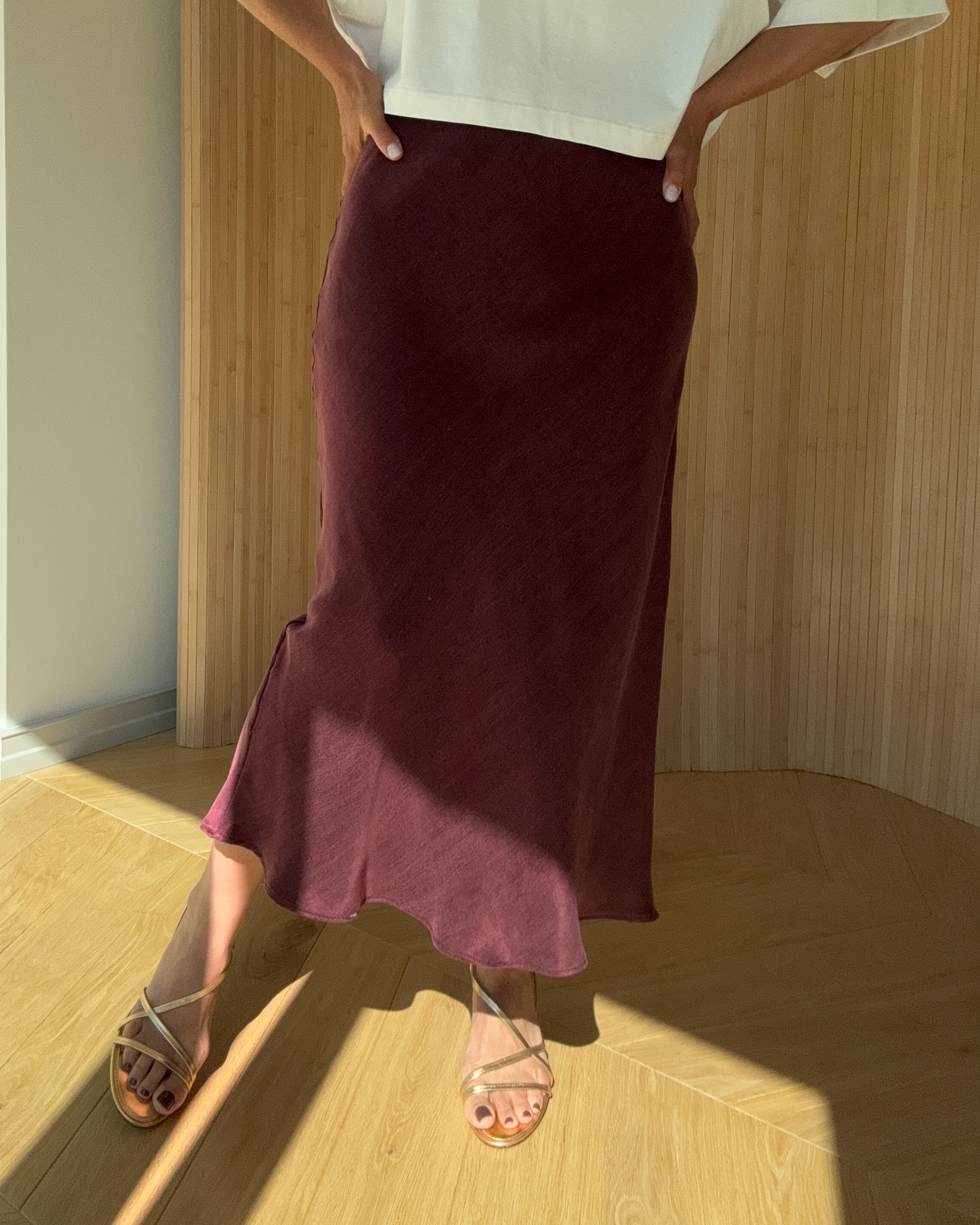 Spódnica Melody midi burgundy
