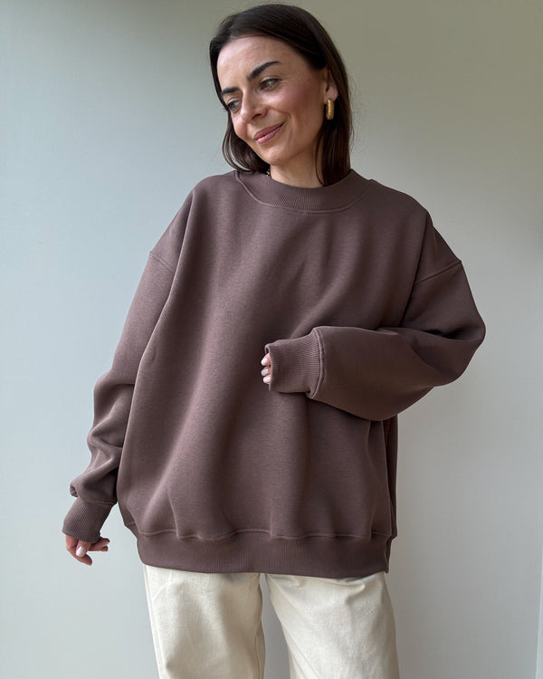 Bluza bawełniana w odcieniu chocolate, kapsułowa garderoba
