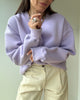 kobieca bluza oversize w kolorze lavender, z miękkiej dzianiny