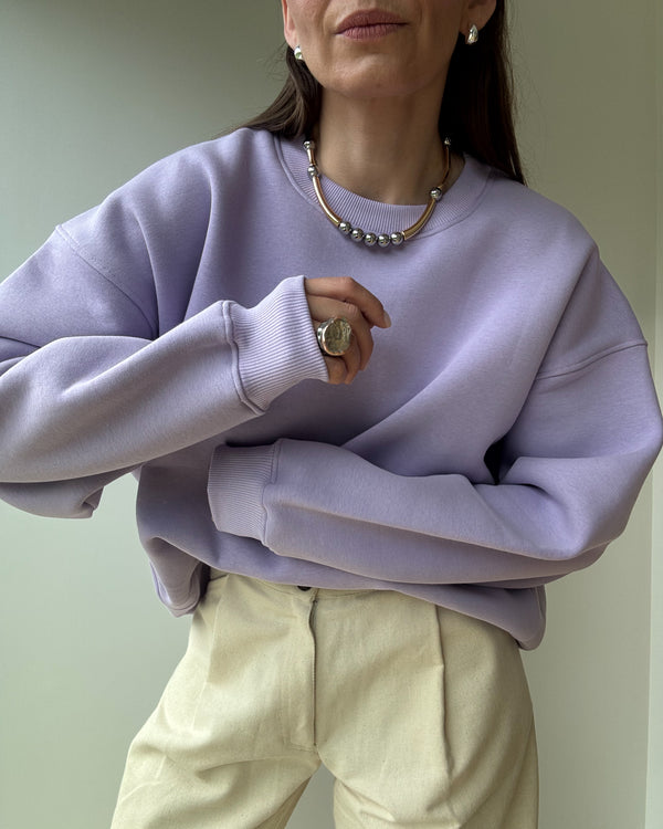 bluza soho lavender oversize, miejski krój i pastelowy odcień